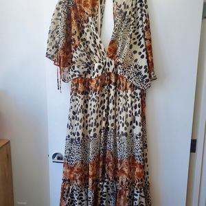 Animal print maxi dress